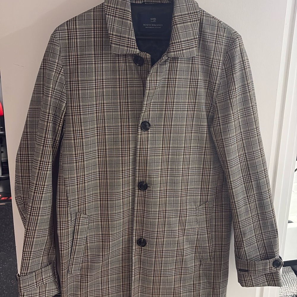 Scotch & Soda plaid trench coat